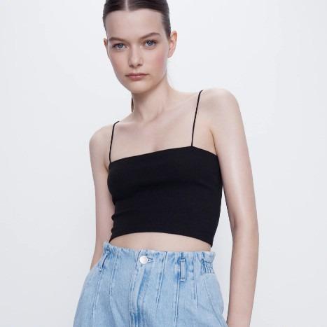Thin strap square neck crop top new arrivals
