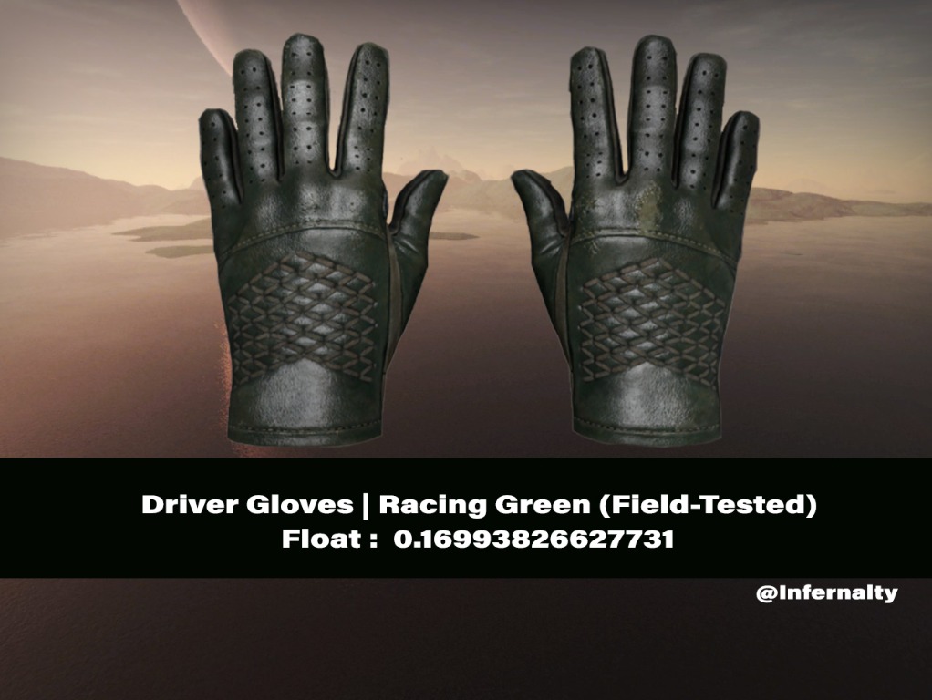 (0.16FV) Driver Gloves Racing Green FT CSGO SKINS KNIVES, Video Gaming