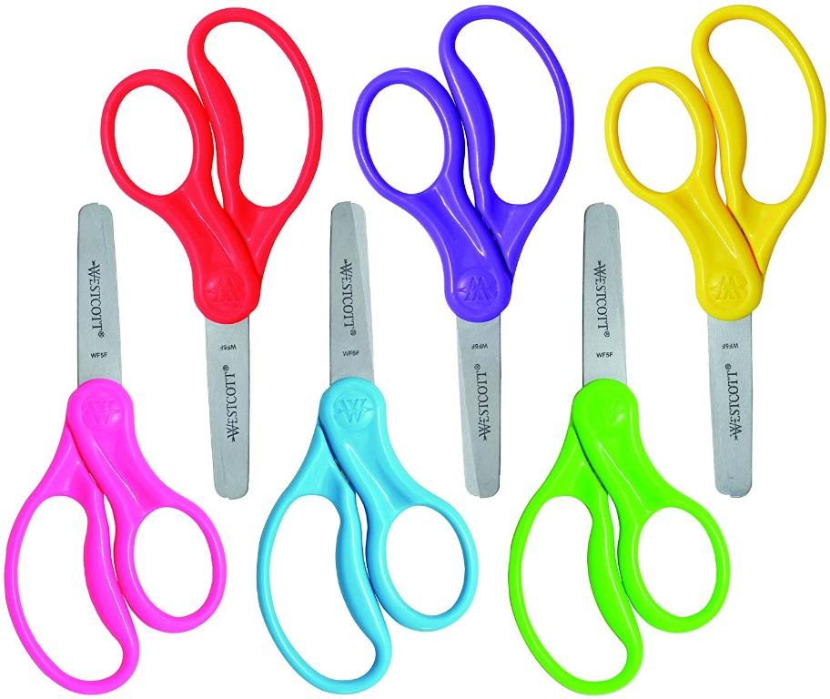 Children's Scissors, 5, Blunt Tip, Assorted Colors | Bundle of 10 Each