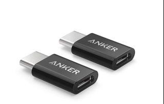 [2 in 1 Pack] Anker USB-C (Male) to Micro USB (Female) Adapter