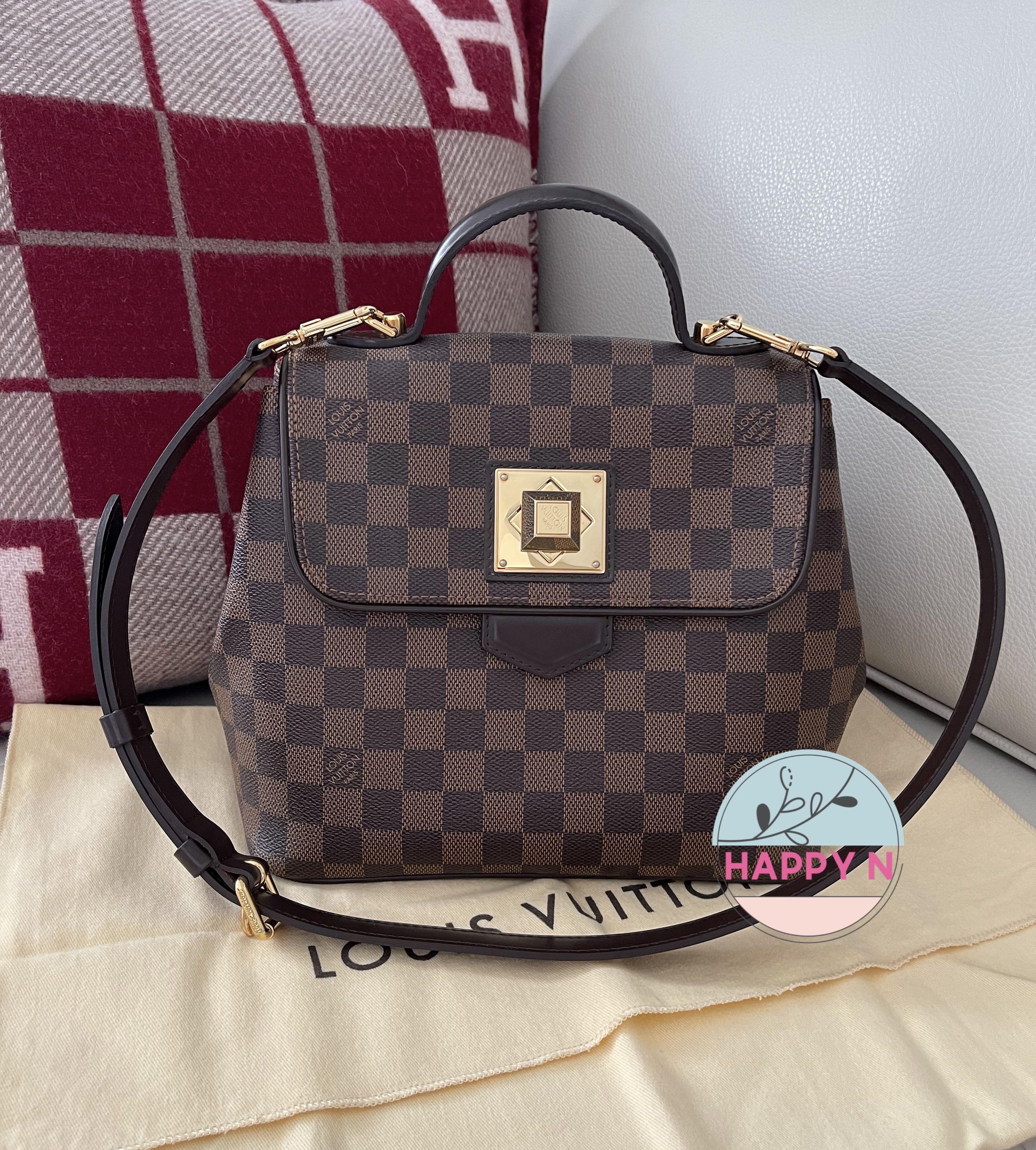 Bergamo cloth handbag Louis Vuitton Brown in Cloth - 14081053