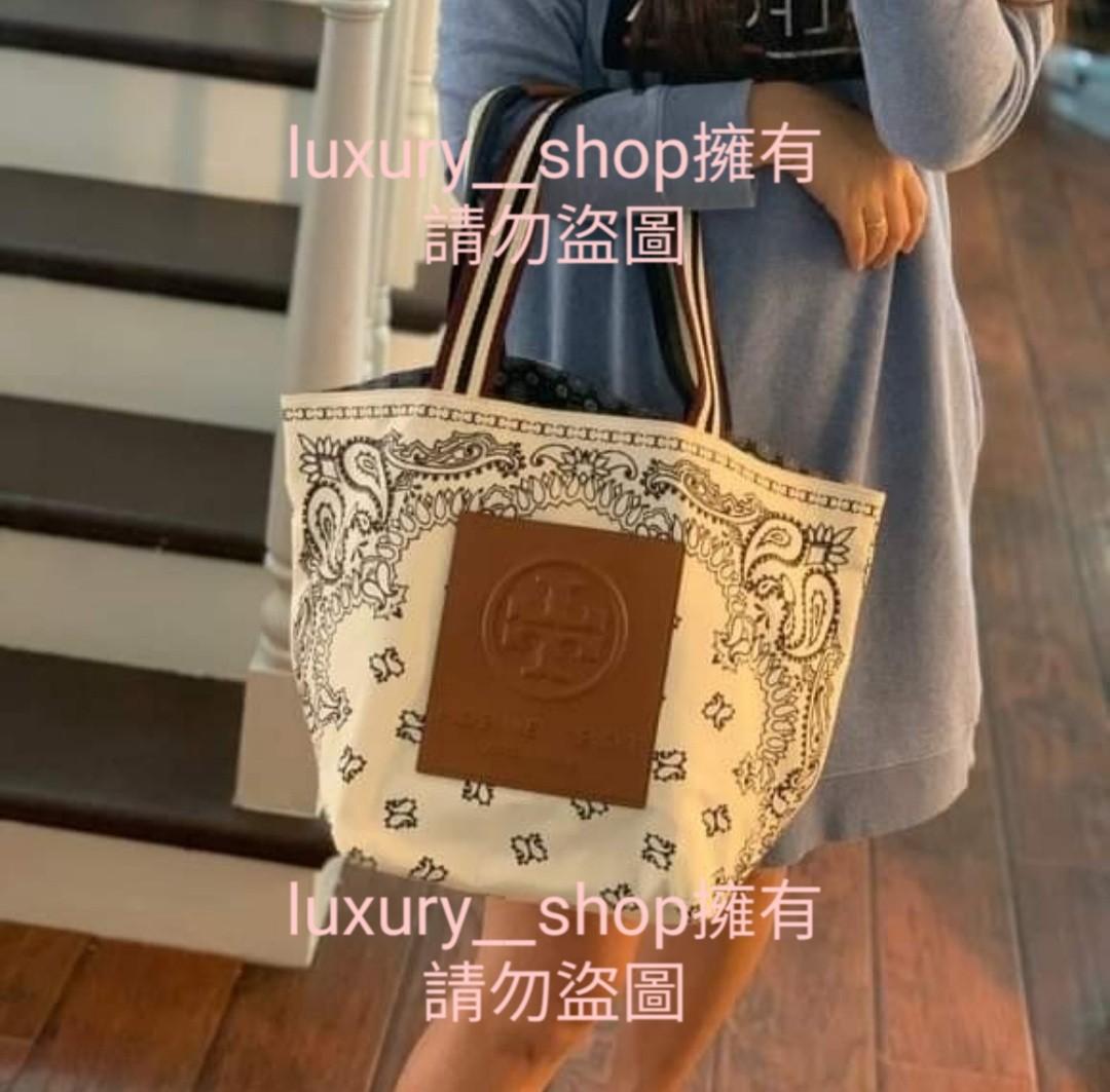 Tory burch gracie printed canvas tote bag hot sale