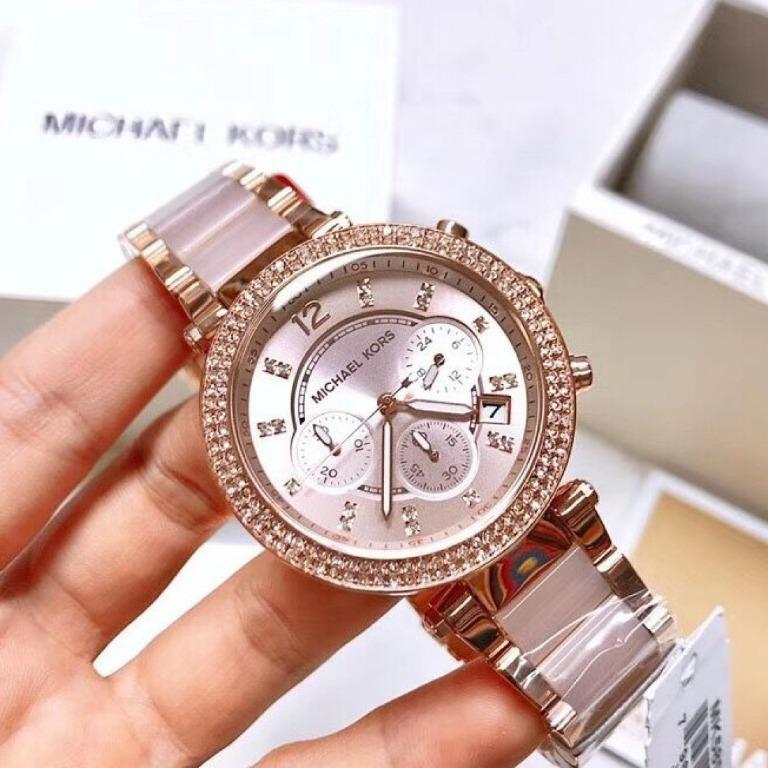 Michael kors parker blush dial ladies watch on sale