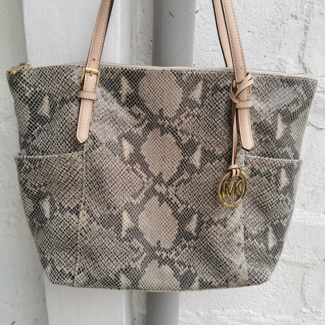 mk snakeskin tote