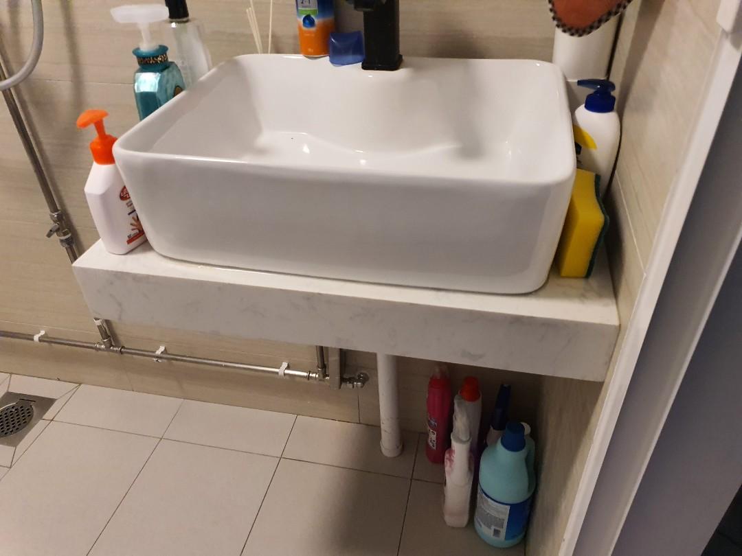 Black Marble Vanity Top for Toilet, Furniture & Home Living, Bathroom