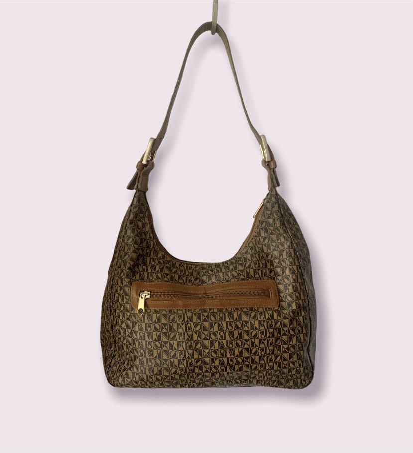 Bonia Vintage Veronica Monogram Hobo Bag With Datecode Serial Number