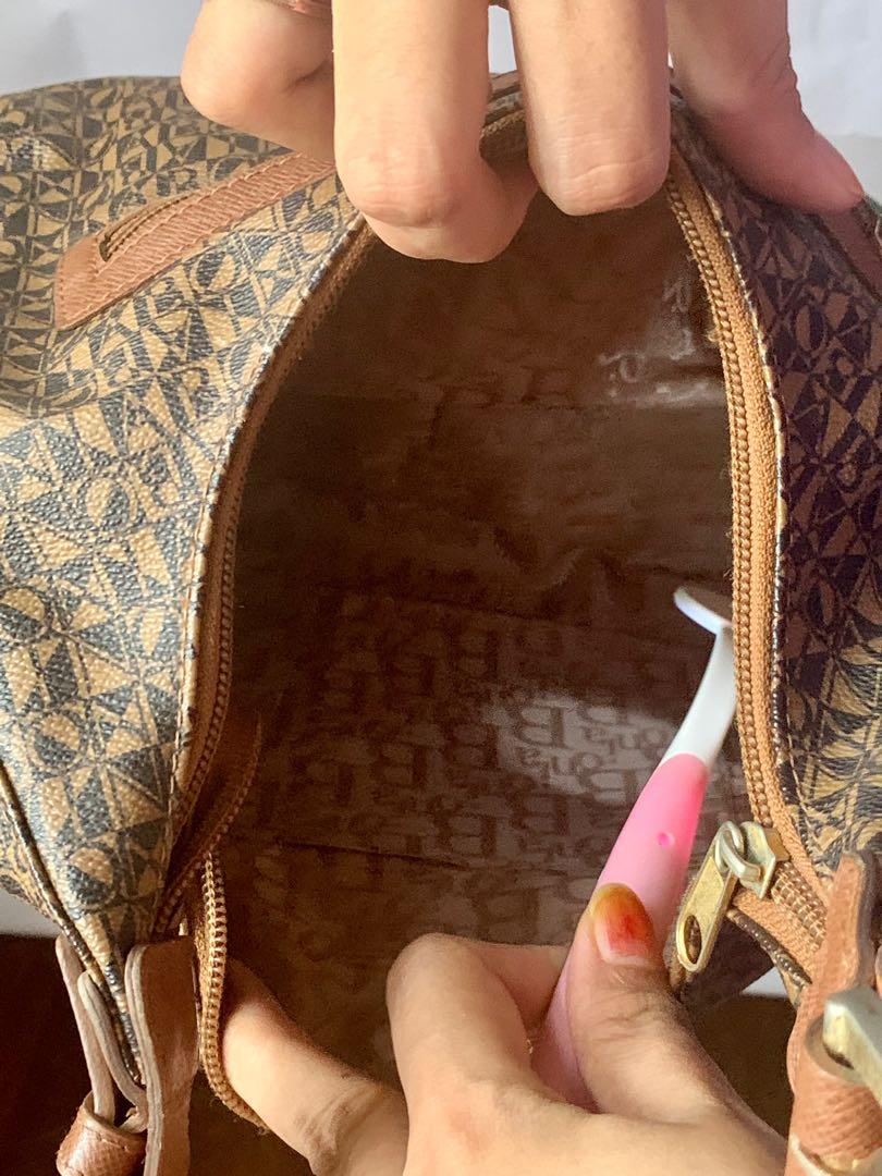 Bonia Vintage Veronica Monogram Hobo Bag With Datecode Serial Number