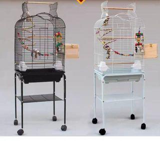 Brand New Parrot Cage. $52 Black bird cage !!! $59 White bird cage. Size approx 46x36 x120cm. comes with perch, cup & pull out tray.  Ideal for bird like lovebird , cockatiel & conure .  👍$88  -Include cage & trolley 👍 Others accessories sold separately