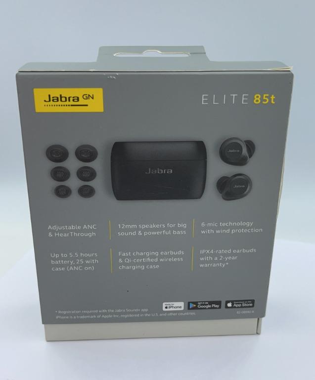 Brand New Jabra Elite 85t Black Advanced Active Noise Cancellation