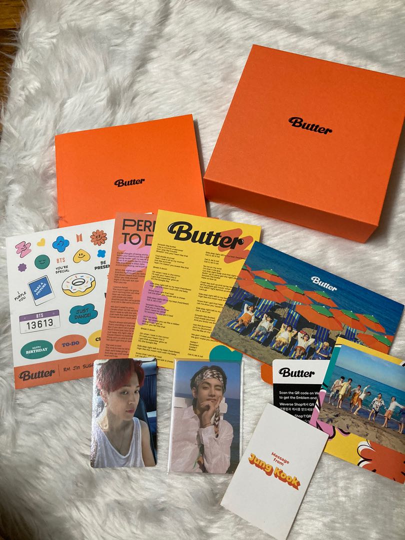 BTS Butter Album Peaches version Jungkook Jimin V photocards, Hobbies