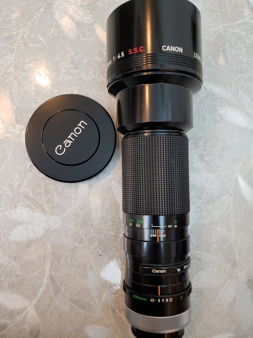 Canon fd 400mm 4.5 SSC, 攝影器材, 鏡頭及裝備- Carousell