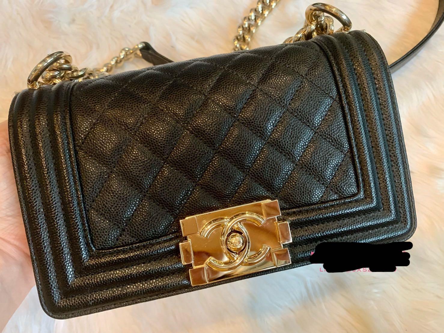 Chanel boy outlet shiny gold hardware
