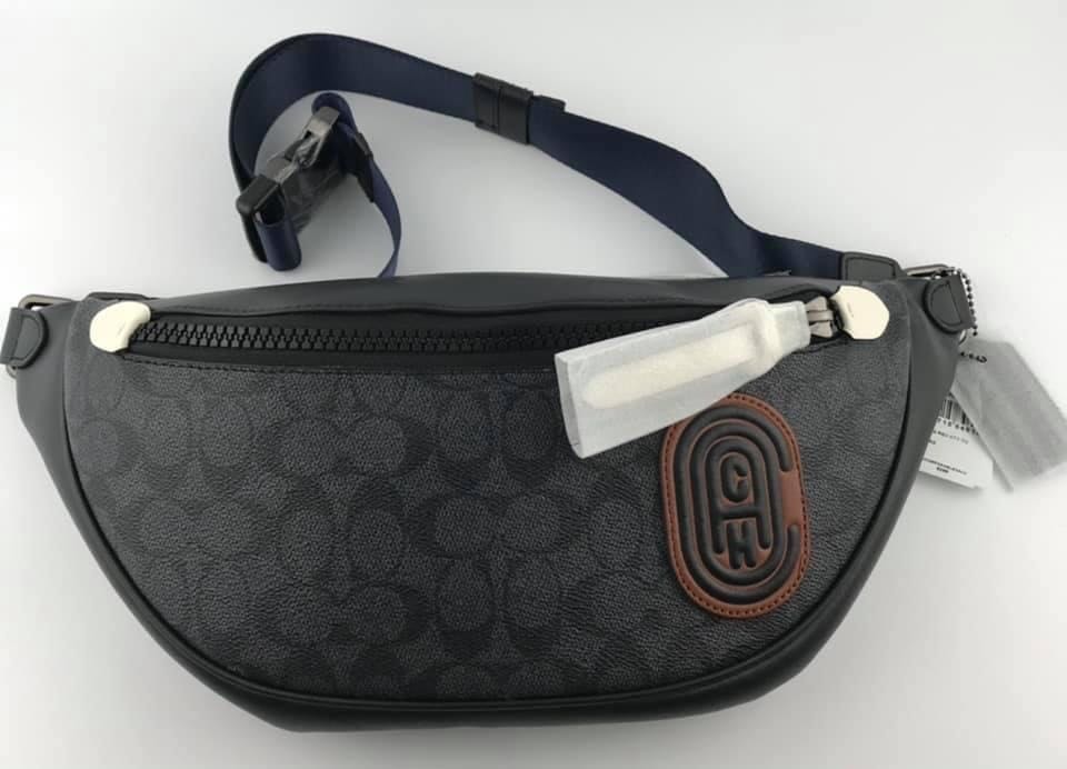 Coach Rivington Belt Bag in Signature Canvas with Coach Patch, Men's