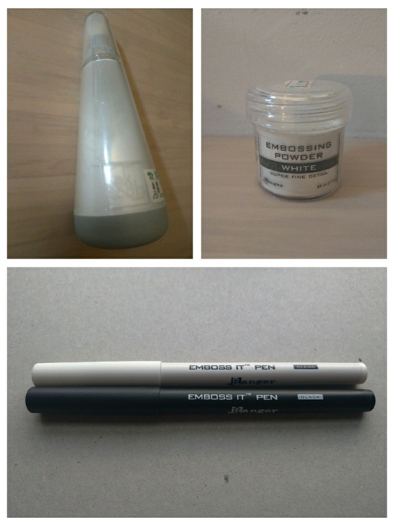 Ek Tool + Ranger White Embossing Powder + Ranger Emboss It Pen (Clear