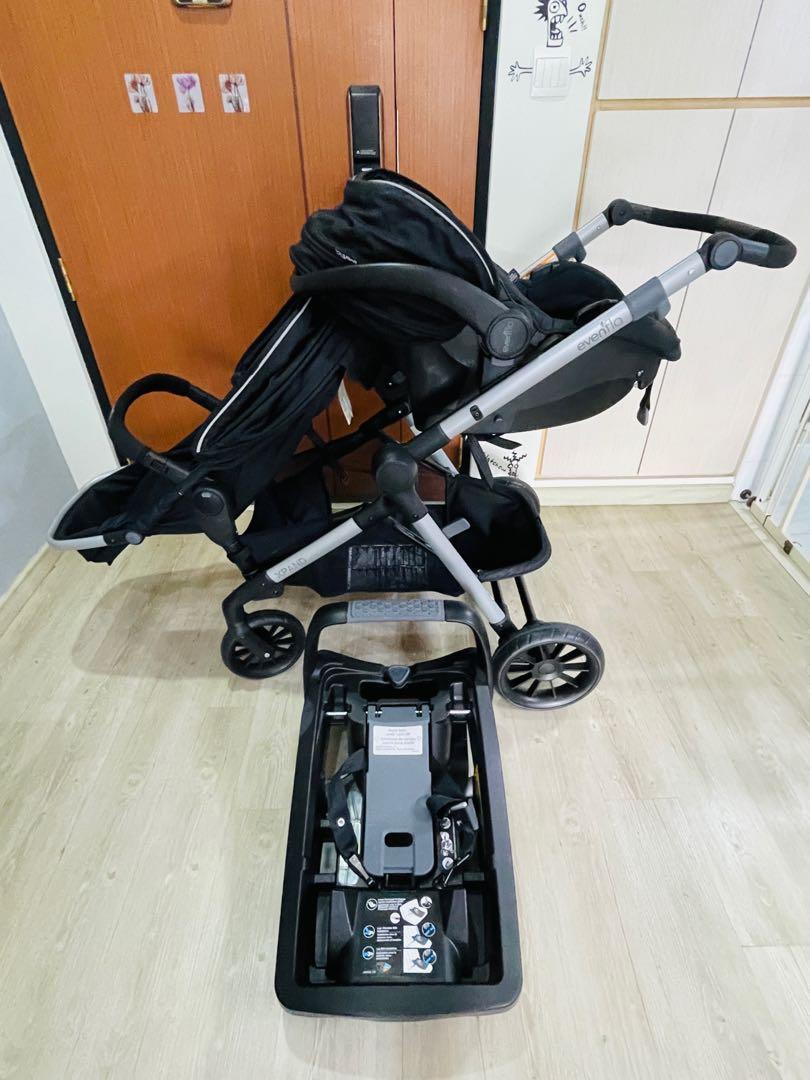 Evenflo Pivot Xpand Travel System with Car Seat Double Stroller, Babies