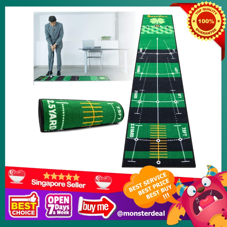 Golf Putting Mat for Indoor Practice (Green) Helps Improve Putt