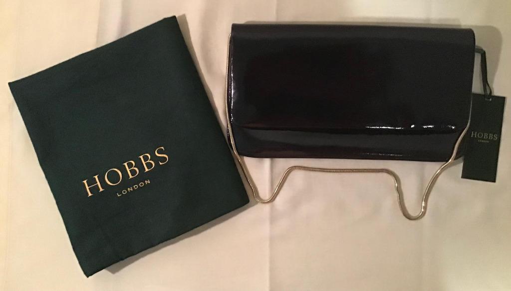 Hobbs navy store clutch bag