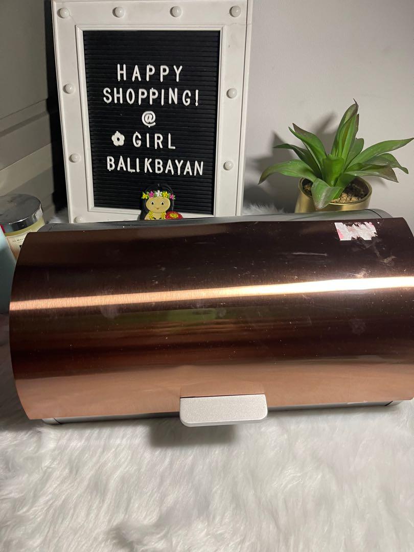 rose gold bread bin/box, Furniture & Home Living, Kitchenware & Tableware, Food