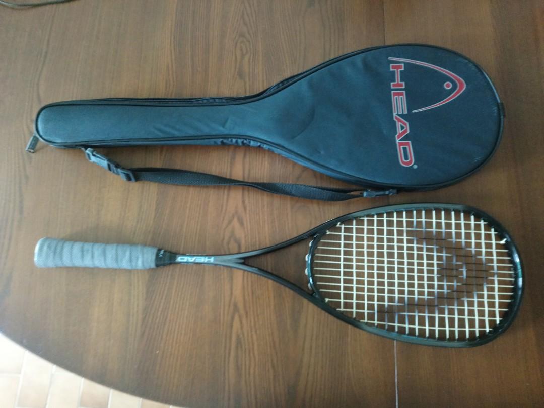 Graphite Squash racket / established brand "HEAD", Sports Equipment