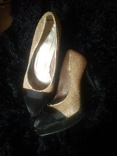 High Heels 10cm Black Gold