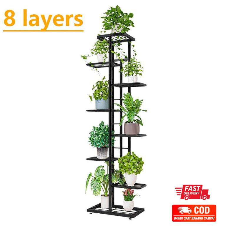 Homestyle Rak Tanaman Bertingkat Flower Stand Rack Organizer 8 Layers H919 1 Perabotan Rumah Di Carousell