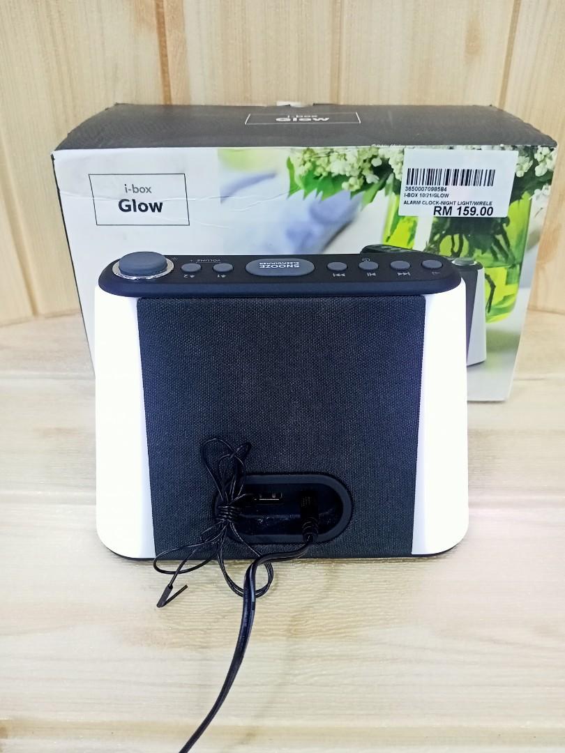iBox Glow Digital Alarm Clock Wireless Charging, Bluetooth Speaker,FM Radio RGB Mood LED Night