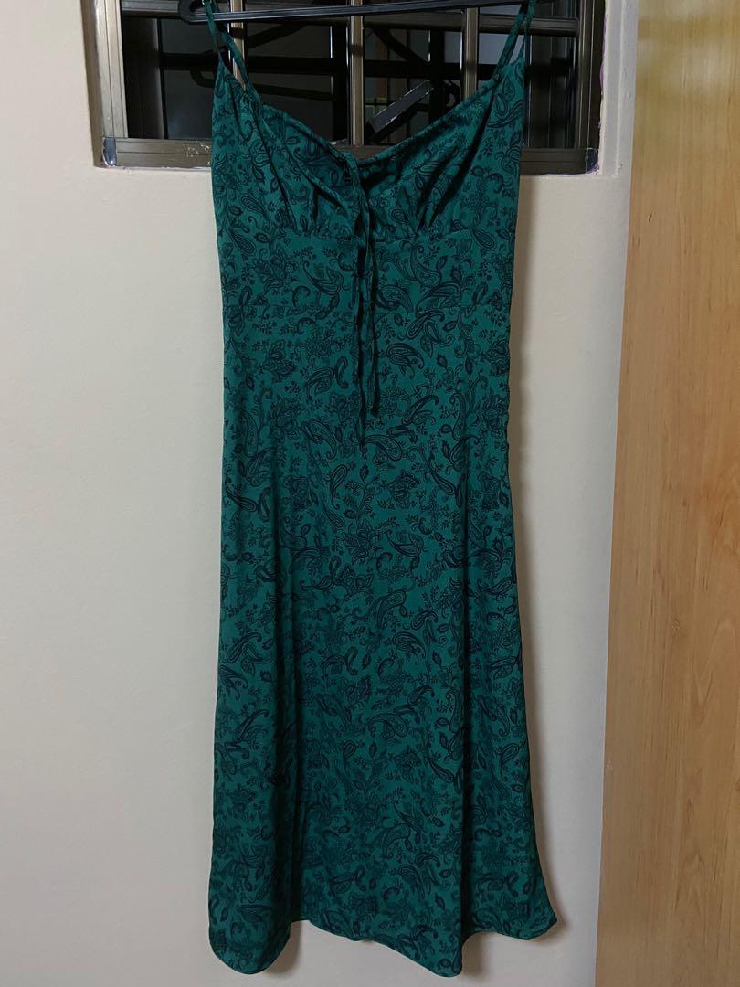 Paisley Print Shirred Back Cami Dress 