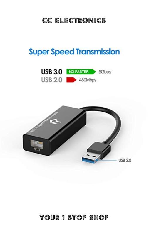 INSTOCK Rankie USB Network Adapter, USB 3.0 to RJ45 Gigabit