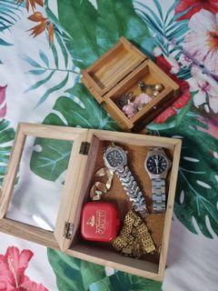 Japanese Wooden Jewelry Containers / Organizers Bundle