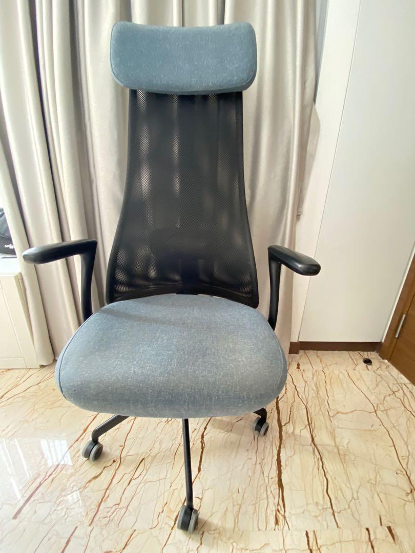 J RVFJ LLET Ikea Office Gaming chair with armrests Gunnared blue