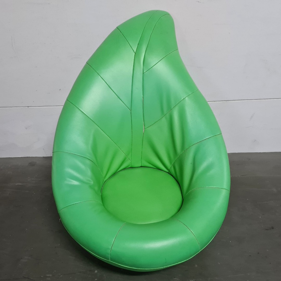 Leaf shape swivel sofa seat chair (adult size). Cute & Unique Green leaf, Furniture & Home