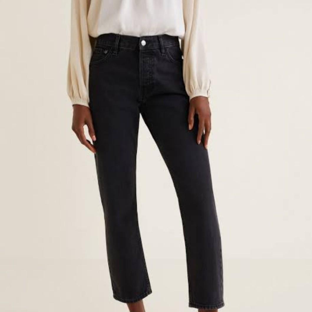 Mango Black HW Jeans (New), Fesyen 