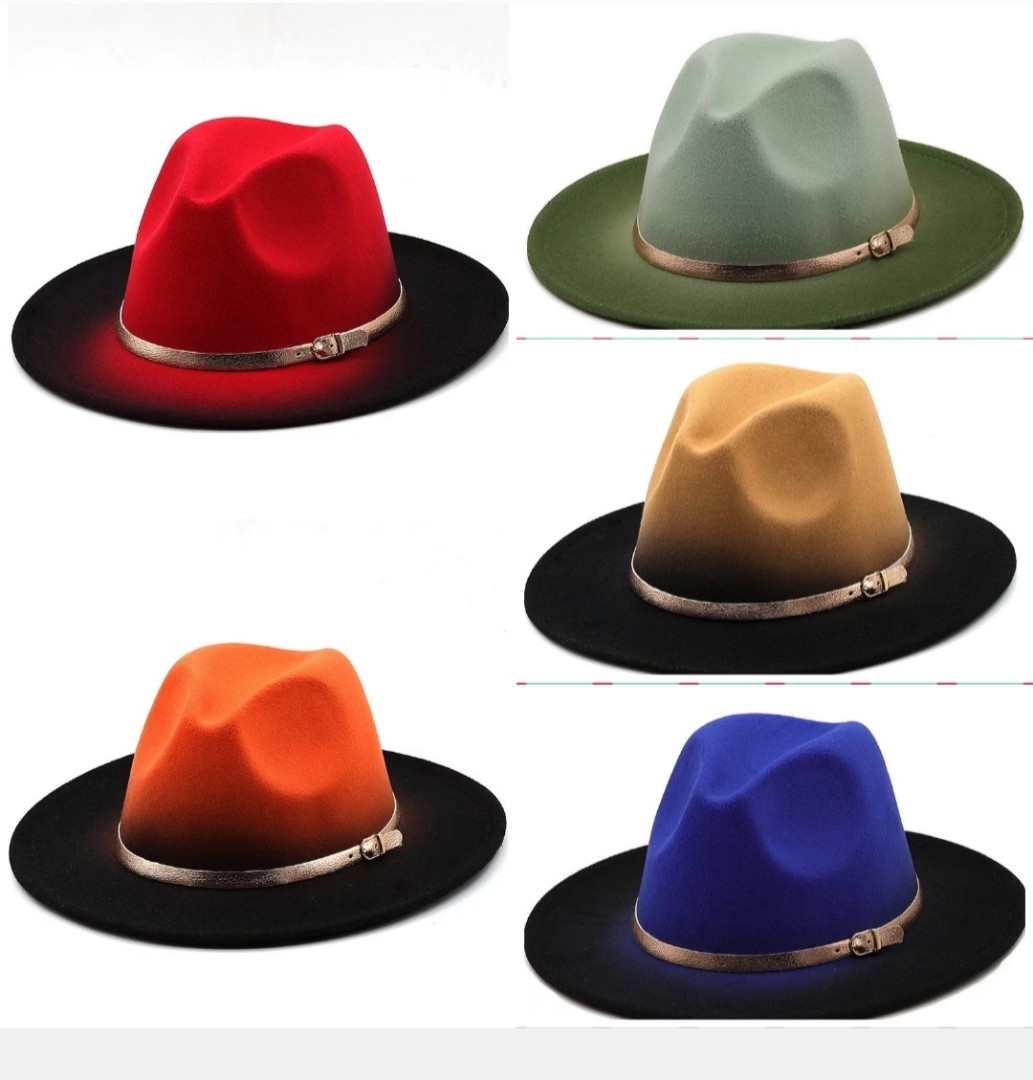 hat Men women Hat fedora red orange 