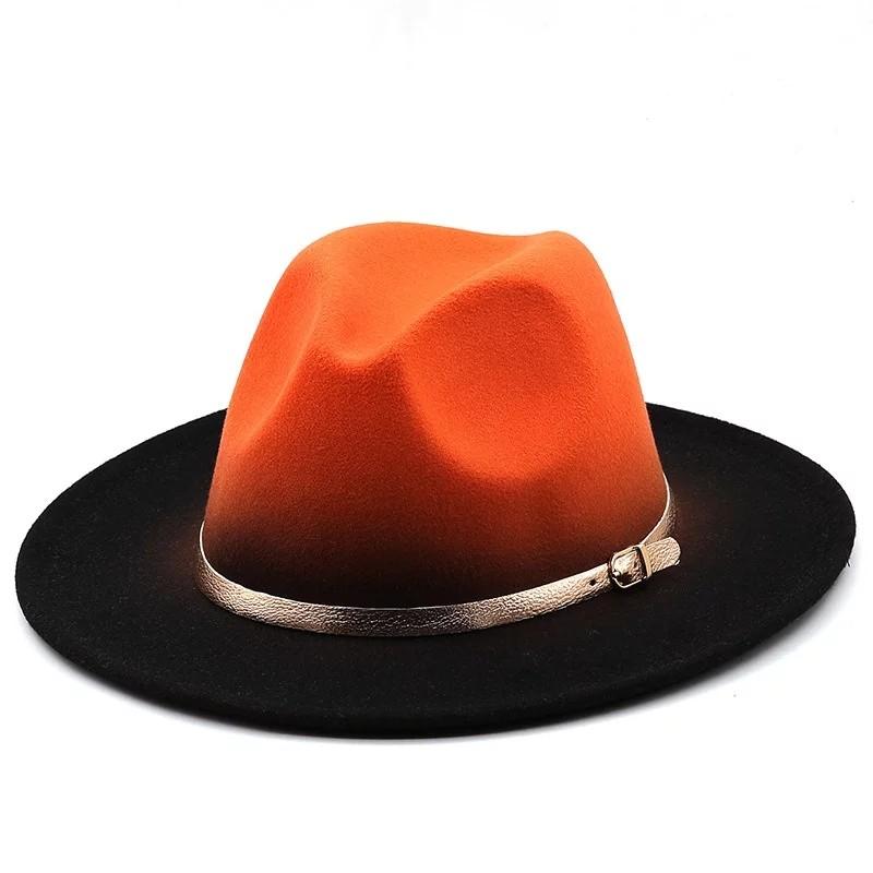 hat Men women Hat fedora red orange 