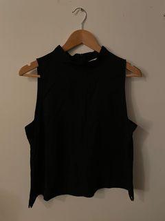 Mock Neck Sleeveless Blouse