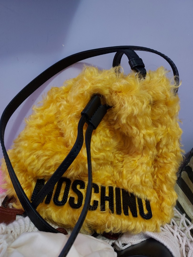 MOSCHINO fur bucket bag Carousell