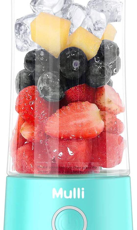 Mulli Portable Blender,USB Rechargeable Personal Mixer for Smoothie and  Shakes, Mini Blender with Six Blades for Baby Food,Travel,Gym and More