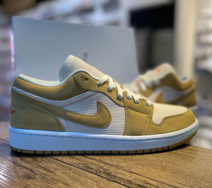Nike Jordan 1 Low Twine Orange Quartz Corduroy(W), 男裝, 鞋, 波鞋 Carousell