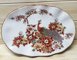 Porcelain Decorative Peacock Oval Platter