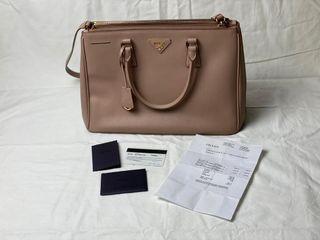 Prada saffiano double zip preloved 