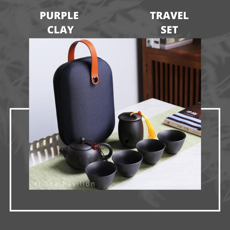 travel tea set with portable bag real yixing zisha tea cup with