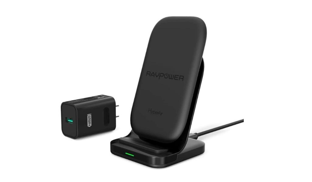 RAVPower Fast Stand Wireless Charger 7.5W (Category: Chargers) located in Marikina City. Submitted by skowshop (Listing ID 1121743153, Image 1). Description: The HyperAir technology delivers the fastest charging speeds for both iOS and Android devices, 7.5W for iPhone X, 8, and 8 Plus, and 10W for Samsung Galaxy S8, S7 and Note 8. 2x faster than traditional 3.5W - 5W wireless chargers. Charge Up Safely: HyperAir features triple temperature contro