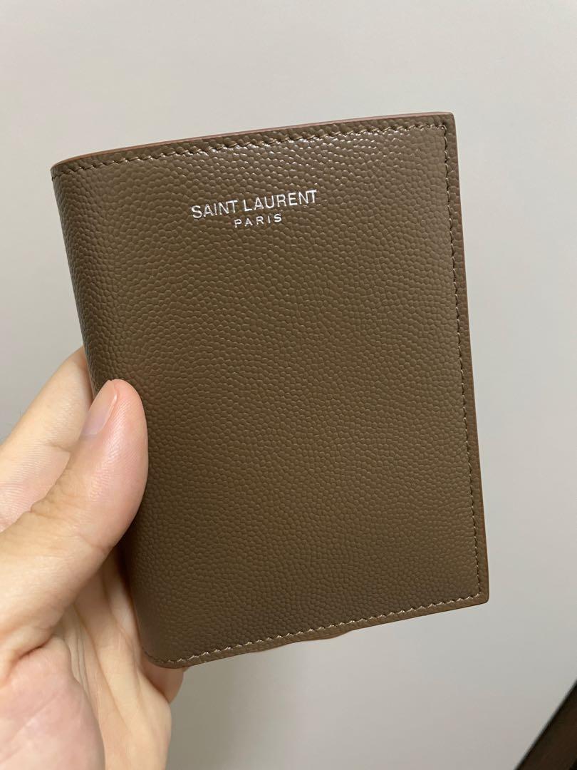 Saint Laurent Paris Credit Card Wallet In Grain De Poudre Embossed