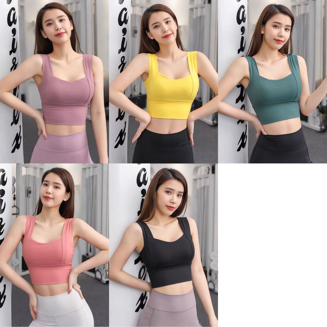 Sports bra / yoga bra top (with non-removable pads) / 運動內衣/ 瑜珈背心, 女裝, 運動服裝-  Carousell