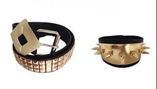 Suicide Squad Harley Quinn’s Choker , wrist band with  spikes, Belt and Choker