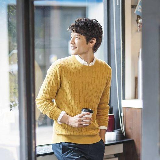 Uniqlo Men Cotton Cashmere Cable Knit Sweater in Grey Men s
