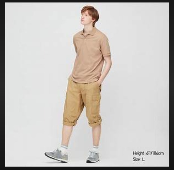 UNIQLO MEN ROLL UP THREE QUARTER CARGO SHORTS 11.8 Men s