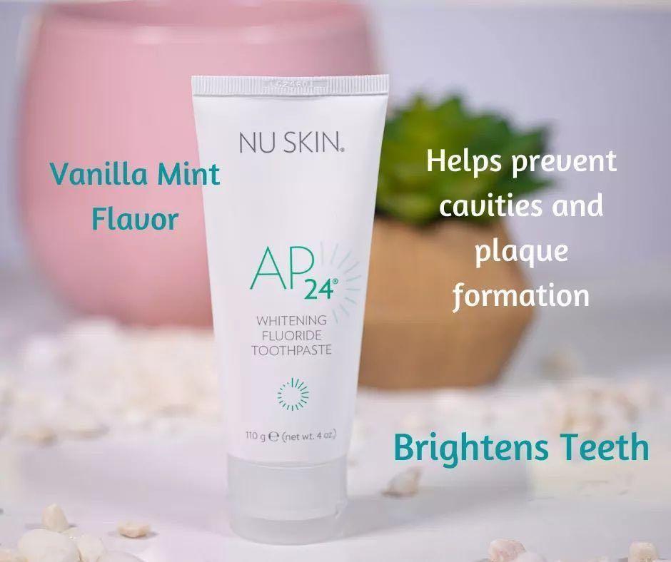 Whitening toothpaste- NU Skin 🤍🤍🤍🤍🤍 (Category: Oral Care) located in Muntinlupa City. Submitted by sunsandandwaves (Listing ID 1121667427, Image 1). Description: Gentle, fluoride-free and vanilla mint formula freshens your breath for a wider smile. Brand NEW Legit 💯 .