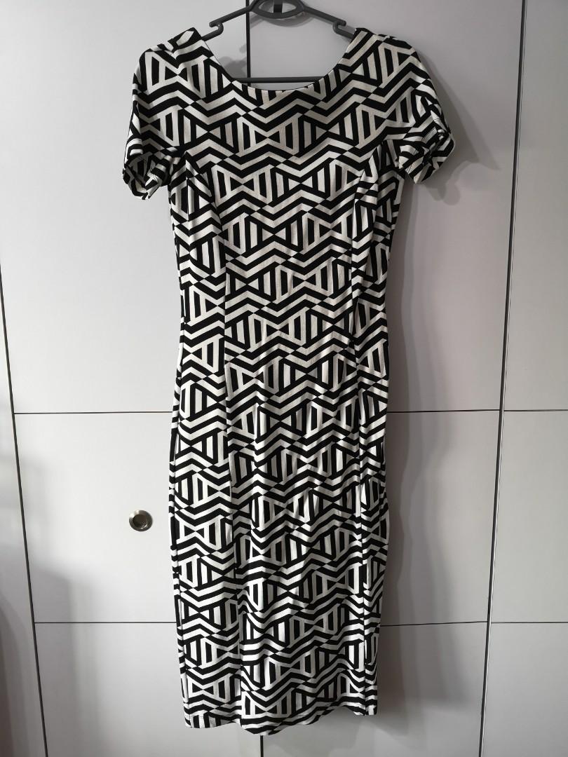 black and white striped zara dress BELTED MIDI - Navy / Black / Ecru New zara dress! Stripe crochet