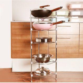 Out of stock @5/Five tier electroplate carbon steel pan/pot kitchen rack/can split to 2/two tier and 3/three tier two racks